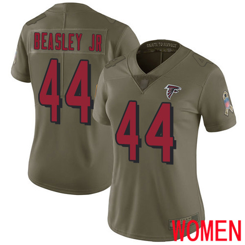 Atlanta Falcons Limited Olive Women Vic Beasley Jersey NFL Football #44 2017 Salute to Service->women nfl jersey->Women Jersey